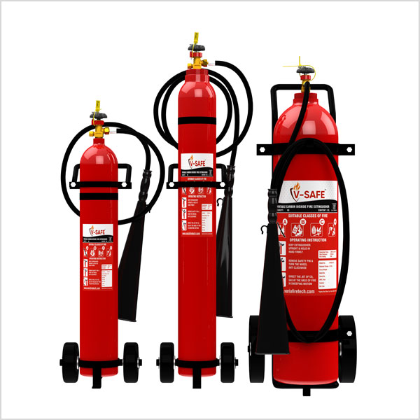 Wheeled Carbon Dioxide Fire Extinguisher - Cartridge Pressure Type