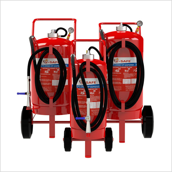 Wheeled Dry Powder Fire Extinguisher - BC Cartridge Pressure Type